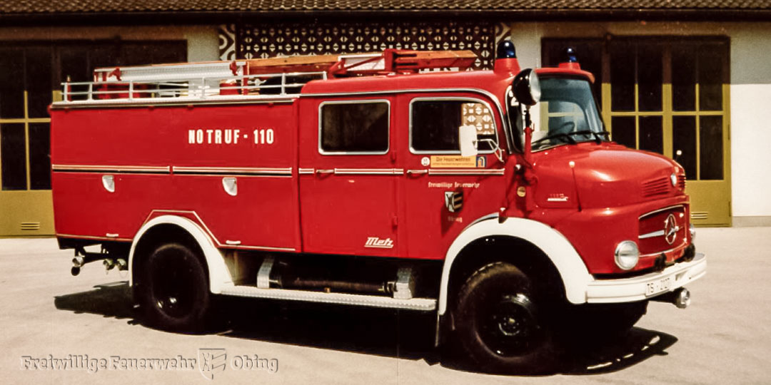 Tanklöschfahrzeug der Freiwilligen Feuerwehr Obing aus dem Jahr 1972; 22 Jahre im Dienst.